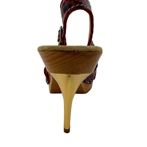 $630 New Dsquared2 Women US 7 Brown Leather Sandal Pumps Platform Heel Shoes - Picture 8 of 17